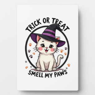Funny Halloween Cat Shirt - Cute Trick or Treat Gi Plaque