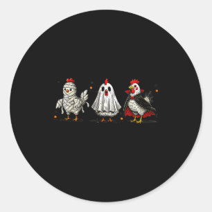 Funny Halloween Chicken Chick Or Treat  Classic Round Sticker
