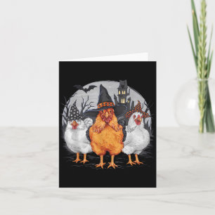 Funny Halloween Chickens Witch Spooky Season Card
