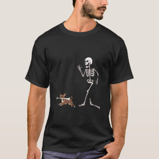 Funny Halloween Chihuahua and Skeleton T-Shirt