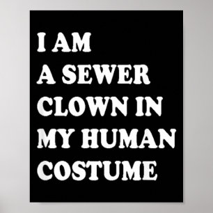 Funny Halloween Clown Costume Poster