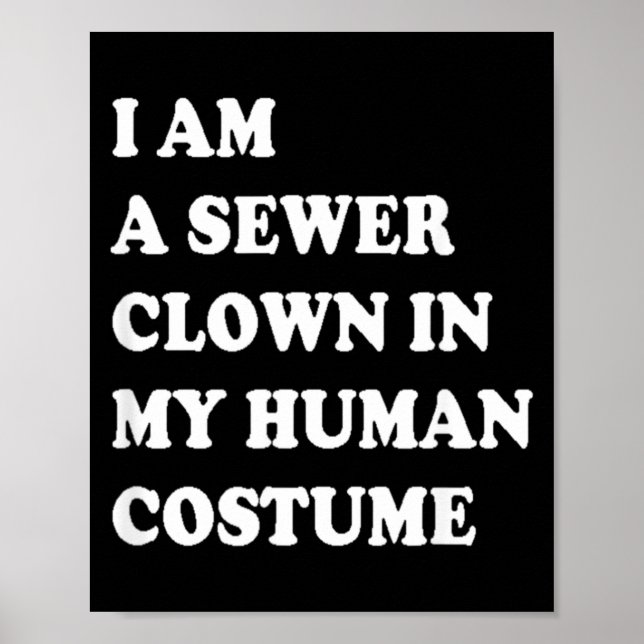 Funny Halloween Clown Costume Poster (Front)