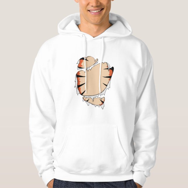 Funny Halloween Cool Funny Halloween For Tiger Hoodie (Front)