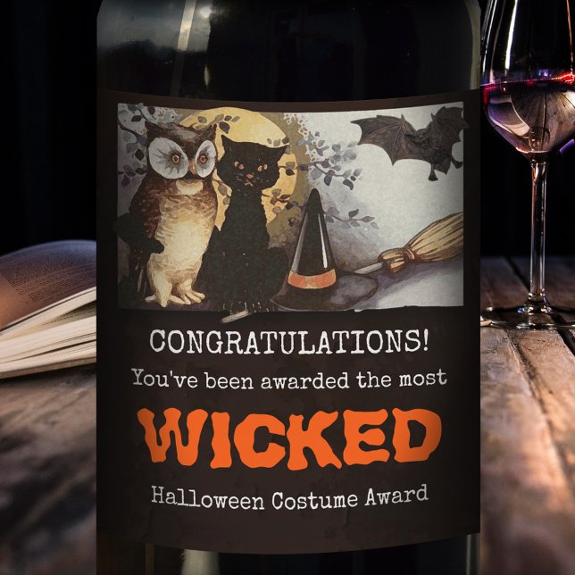 Funny Halloween Costume Award Wine Label (Creator Uploaded)