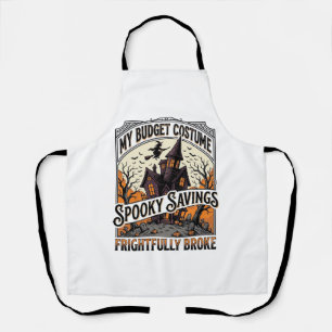 Funny Halloween Costume Broke Witch Haunted House Apron