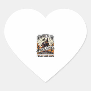 Funny Halloween Costume Broke Witch Haunted House Heart Sticker