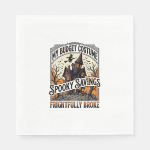 Funny Halloween Costume Broke Witch Haunted House Napkin