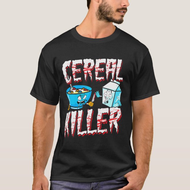 Funny Halloween Costume Cereal Killer T-Shirt (Front)