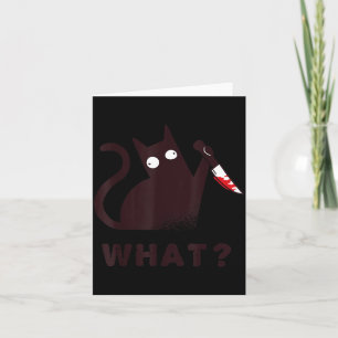 Funny Halloween Costume Clothes Knife Murder Black Card