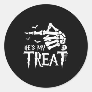 Funny Halloween Costume Couple Skeleton Matching S Classic Round Sticker