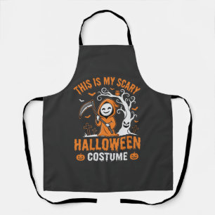 Funny Halloween Costume Grim Reaper Graveyard Desi Apron