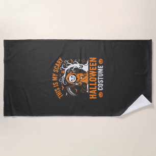 Funny Halloween Costume Grim Reaper Graveyard Desi Beach Towel
