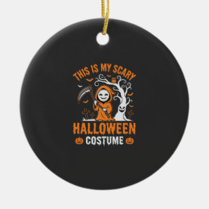 Funny Halloween Costume Grim Reaper Graveyard Desi Ceramic Tree Decoration