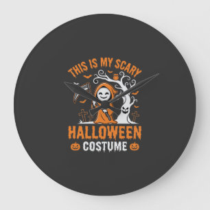 Funny Halloween Costume Grim Reaper Graveyard Desi Large Clock