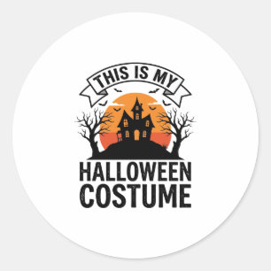 Funny Halloween Costume Haunted House Vintage Shir Classic Round Sticker