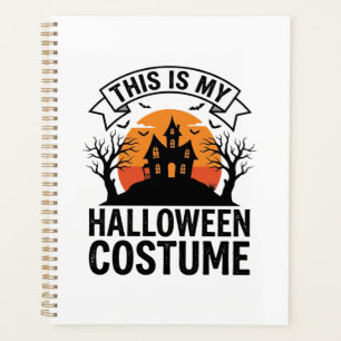 Funny Halloween Costume Haunted House Vintage Shir Planner