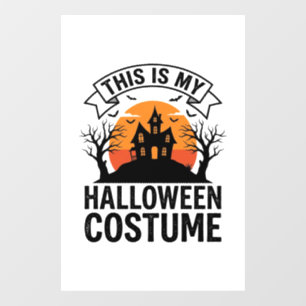 Funny Halloween Costume Haunted House Vintage Shir Window Cling
