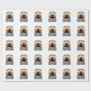 Funny Halloween Costume Haunted House Vintage Shir Wrapping Paper