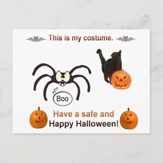Funny Halloween Costume Postcard (Front)