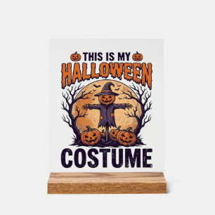 Funny Halloween Costume Pumpkin Witch Shirt Design Acrylic Sign