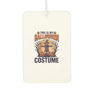 Funny Halloween Costume Pumpkin Witch Shirt Design Car Air Freshener