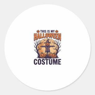 Funny Halloween Costume Pumpkin Witch Shirt Design Classic Round Sticker