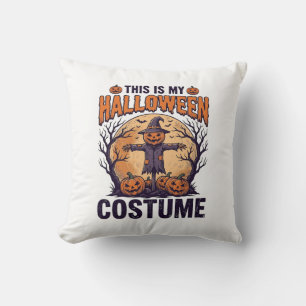 Funny Halloween Costume Pumpkin Witch Shirt Design Cushion