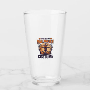 Funny Halloween Costume Pumpkin Witch Shirt Design Glass