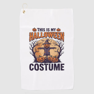 Funny Halloween Costume Pumpkin Witch Shirt Design Golf Towel