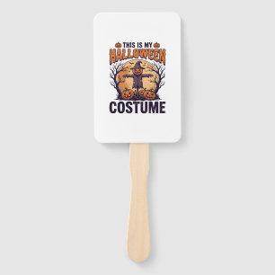Funny Halloween Costume Pumpkin Witch Shirt Design Hand Fan