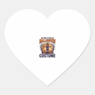 Funny Halloween Costume Pumpkin Witch Shirt Design Heart Sticker