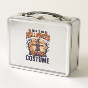 Funny Halloween Costume Pumpkin Witch Shirt Design Metal Lunch Box