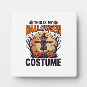 Funny Halloween Costume Pumpkin Witch Shirt Design Plaque