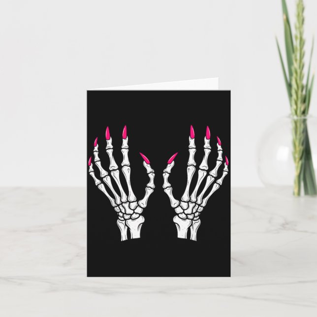 Funny Halloween Costume Tee Spooky Skeleton Dark Card (Front)