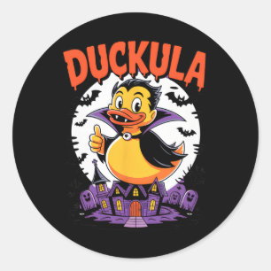Funny Halloween Costume Vampire Rubber Duck Duckie Classic Round Sticker