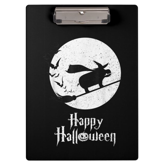 Funny Halloween Costume Witch Hippo Lover Gift Clipboard (Front)