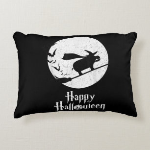Funny Halloween Costume Witch Hippo Lover Gift Decorative Cushion