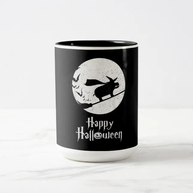 Funny Halloween Costume Witch Hippo Lover Gift TwoTone Coffee Mug Zazzle