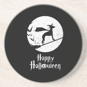 Funny Halloween Costume Witch WHIPPET Dog Lover Gi Coaster
