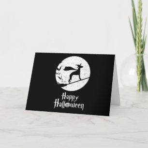 Funny Halloween Costume Witch WHIPPET Dog Lover Gi Holiday Card