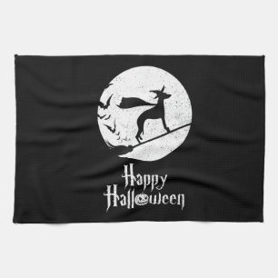Funny Halloween Costume Witch WHIPPET Dog Lover Gi Tea Towel