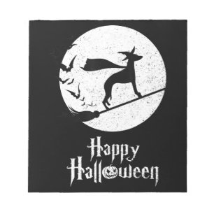 Funny Halloween Costume Witch WHIPPET Dog Lover Notepad