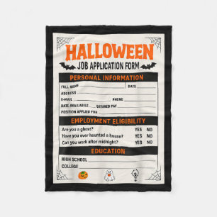Funny Halloween Costumes Job Application Costume Fleece Blanket