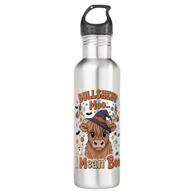Funny Halloween Cow Bullsheet I Mean 710 Ml Water Bottle (Front)