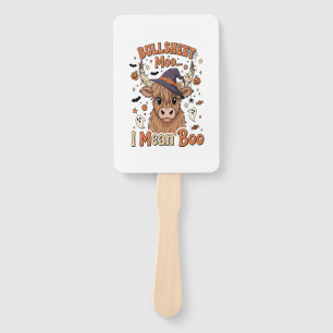 Funny Halloween Cow Bullsheet I Mean Hand Fan