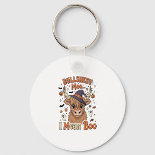 Funny Halloween Cow Bullsheet I Mean Key Ring