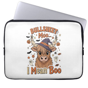 Funny Halloween Cow Bullsheet I Mean Laptop Sleeve