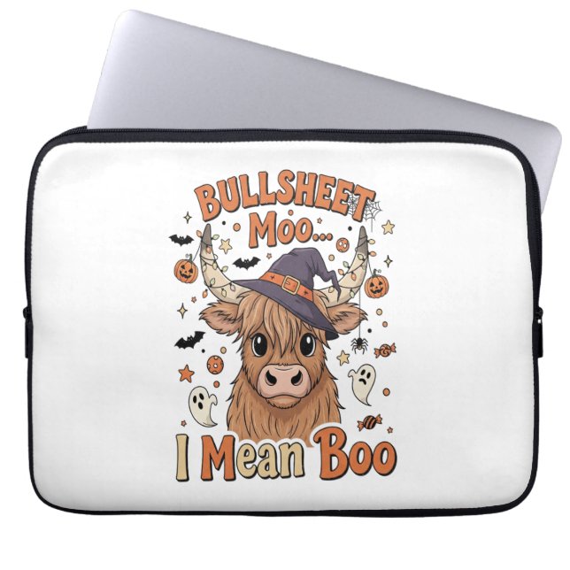 Funny Halloween Cow Bullsheet I Mean Laptop Sleeve (Front)