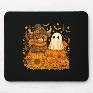 Funny Halloween Cow Ghost Spooky Autumn Pumpkin Mouse Mat