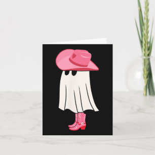 Funny Halloween Cowgirl Boo Ghost Cute Spooky Cowb Card